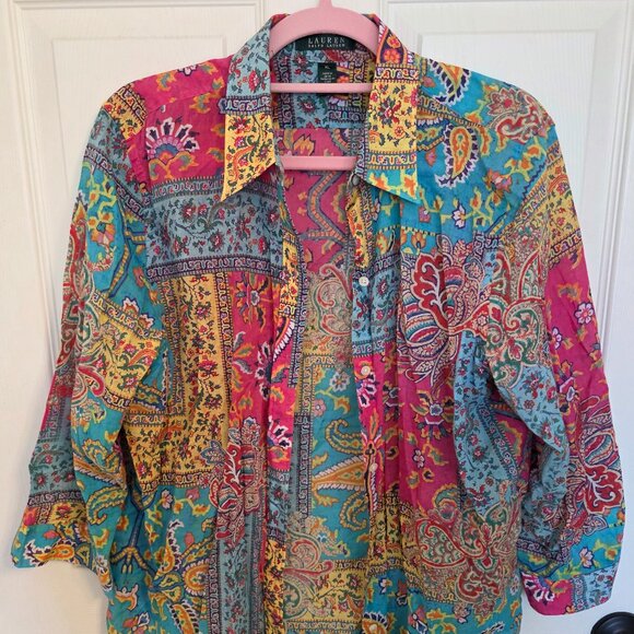 Lauren Ralph Lauren Paisley Print Ladies Blouse - Picture 1 of 4